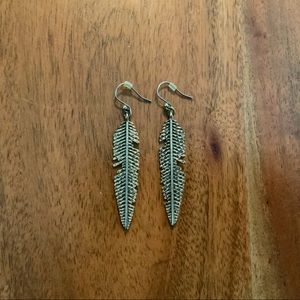 Brass Feathers Earrings